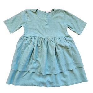 Beau Beau 7-8 Girls Linen-Feel Cotton Dress